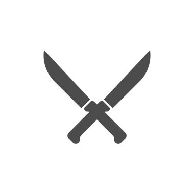 Bıçak logo şablonu ve sembol vektör tasarımı çizimi