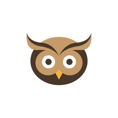 Baykuş logosu tasarımı hayvan ve basit iş soyut vektörü