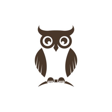 Baykuş logosu tasarımı hayvan ve basit iş soyut vektörü