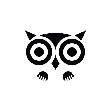 Baykuş logosu tasarımı hayvan ve basit iş soyut vektörü