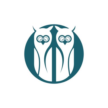 Baykuş logosu tasarımı hayvan ve basit iş soyut vektörü