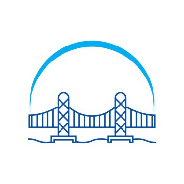 Köprü logosu tasarımı ve iş sembolü şablonu