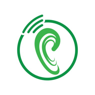 İşitme Logosu Şablon vektör tasarımı