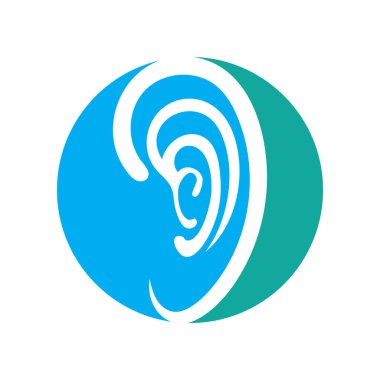İşitme Logosu Şablon vektör tasarımı