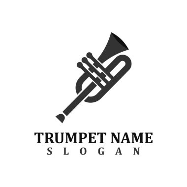 Musical instrument simple icon trumpet for jazz music logo design