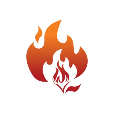 Ateş logosu tasarımı illüstrasyon ve ateş sembolü vektörü