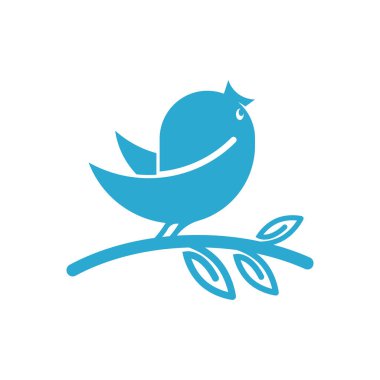 Zarif kuş logo tasarımı ve sembol vektör şablonu