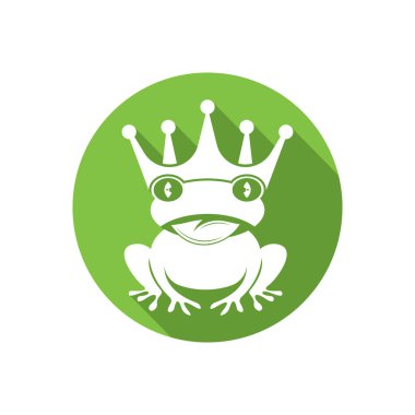 King frog logo icon template design vector illustration