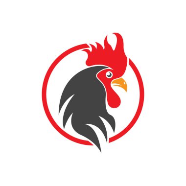 Rooster logo icon vector and symbol template design illustration