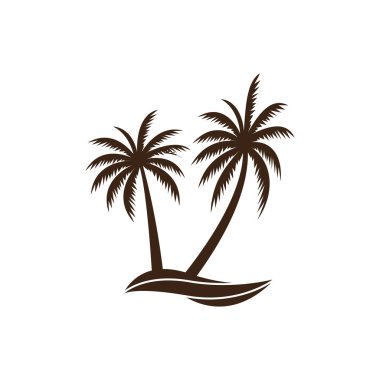 Palm logo icon template and symbol vector tree design