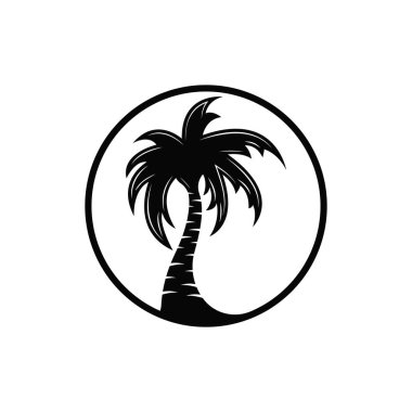 Palm logo icon template and symbol vector tree design
