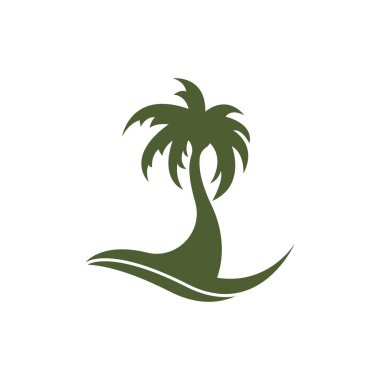 Palm logo icon template and symbol vector tree design