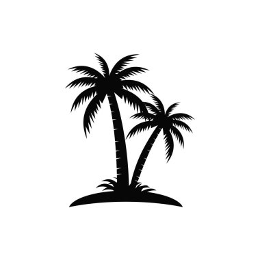 Palm logo icon template and symbol vector tree design