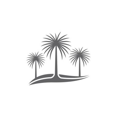 Palm logo icon template and symbol vector tree design