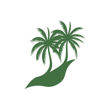 Palm logo icon template and symbol vector tree design