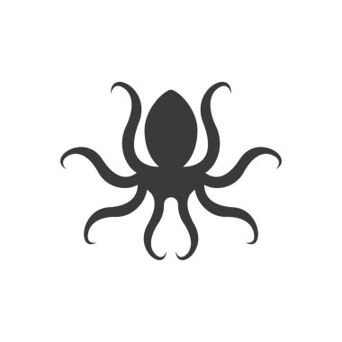 Ahtapot logo vektör tasarımı ve resimleme şablonu