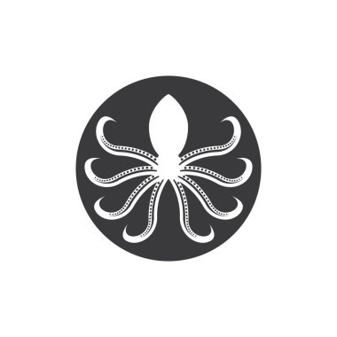 Ahtapot logo vektör tasarımı ve resimleme şablonu