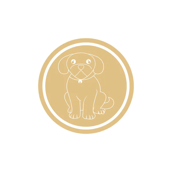 Modelo Ilustração Ícone Vetor Logotipo Cão — Vetor de Stock