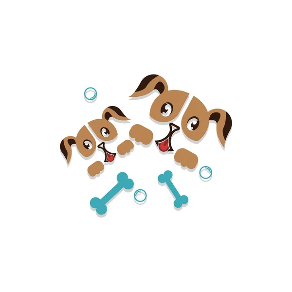 犬のロゴベクトルデザインアイコンイラストテンプレート — ストックベクタ