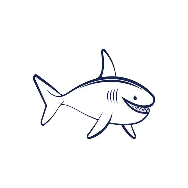 Ilustración Vector Plantilla Logotipo Tiburón — Archivo Imágenes Vectoriales
