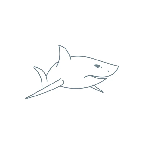 Ilustración Vector Plantilla Logotipo Tiburón — Archivo Imágenes Vectoriales