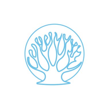 Mercan simgesi logo tasarımı ve sembol çizim vektörü