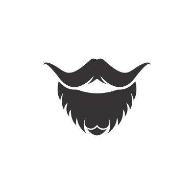 Sakal simgesi logosu ve bıyık vektör çizim sembolü