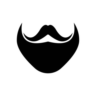 Sakal simgesi logosu ve bıyık vektör çizim sembolü