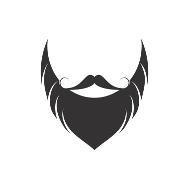 Sakal simgesi logosu ve bıyık vektör çizim sembolü