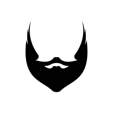 Sakal simgesi logosu ve bıyık vektör çizim sembolü