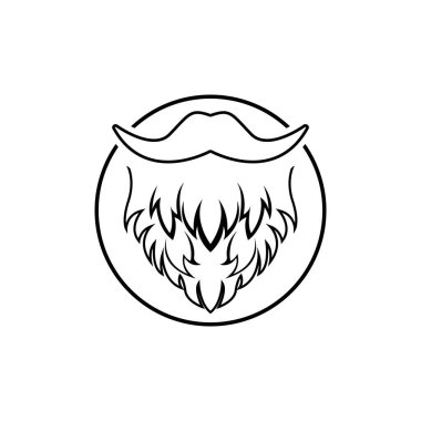 Sakal simgesi logosu ve bıyık vektör çizim sembolü