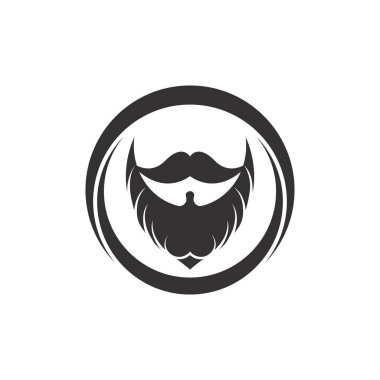 Sakal simgesi logosu ve bıyık vektör çizim sembolü