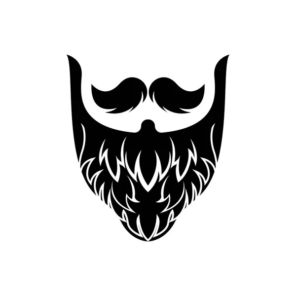 Beard Icon Logo Mustache Vector Illustration Design Symbol — Stock Vector