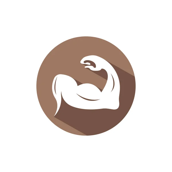 Силуэт Мышцы Руки Логотип Бицепсы Иконка Вектор Иллюстрации — стоковый вектор