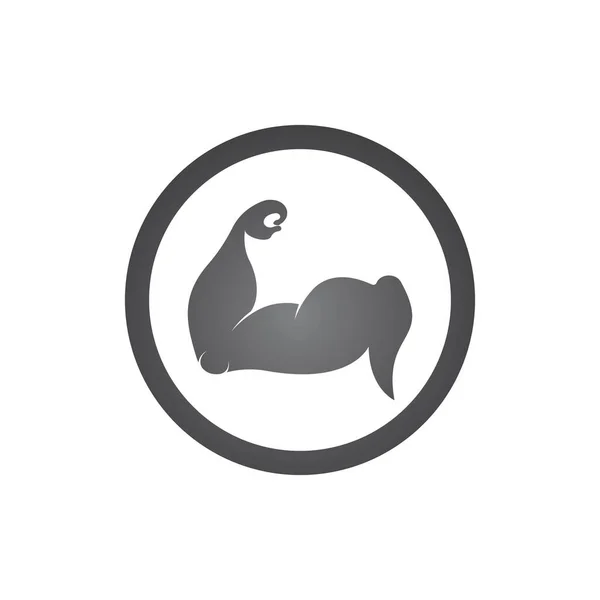 Ramię Sylwetka Mięśni Logo Biceps Ikona Wektor Ilustracja — Wektor stockowy