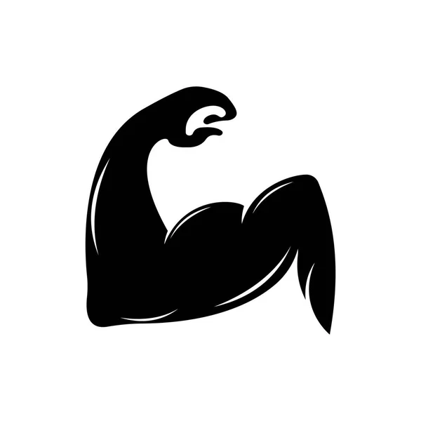 Armspier Silhouet Logo Biceps Pictogram Vector Illustratie — Stockvector