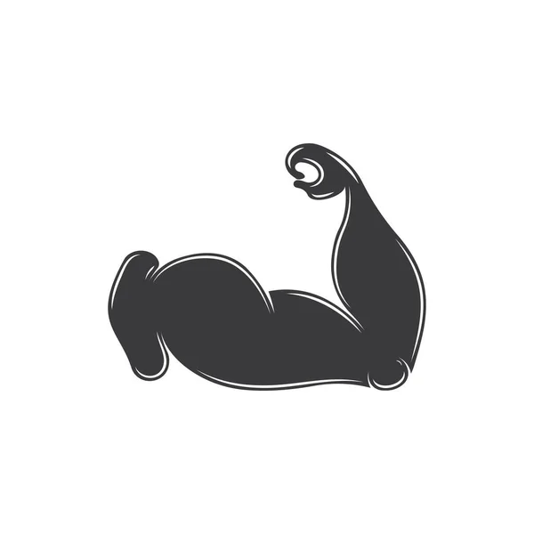 Arm Muscle Silhouette Logo Biceps Icon Vector Illustration — Stock Vector