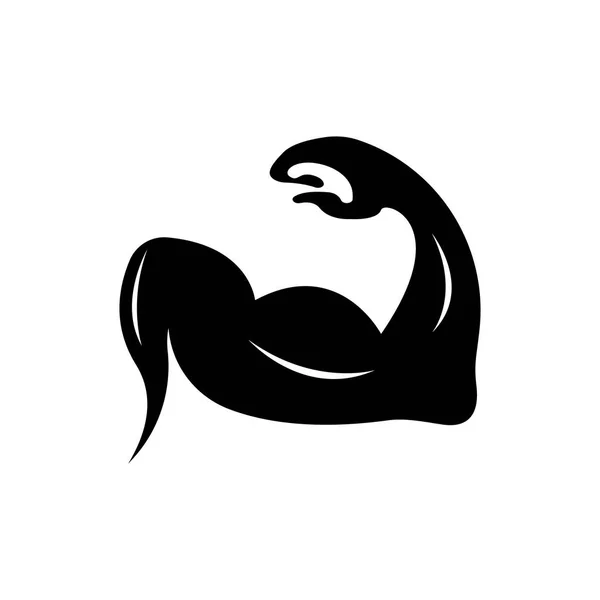 Armmuskel Siluett Logo Biceps Ikon Vektor Illustration — Stock vektor