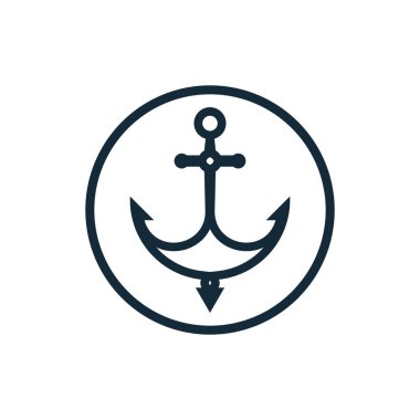 Anchor logo simgesi tekne gemisi Deniz Kuvvetleri tasarım vektörü
