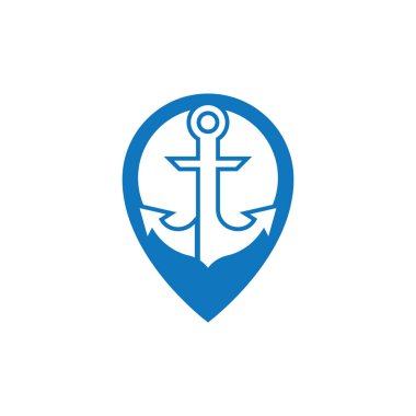 Anchor logo simgesi tekne gemisi Deniz Kuvvetleri tasarım vektörü