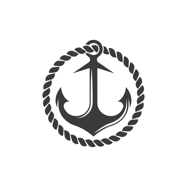 Kotva Logo Ikona Loď Loď Námořní Námořnictvo Design Vektor — Stockový vektor