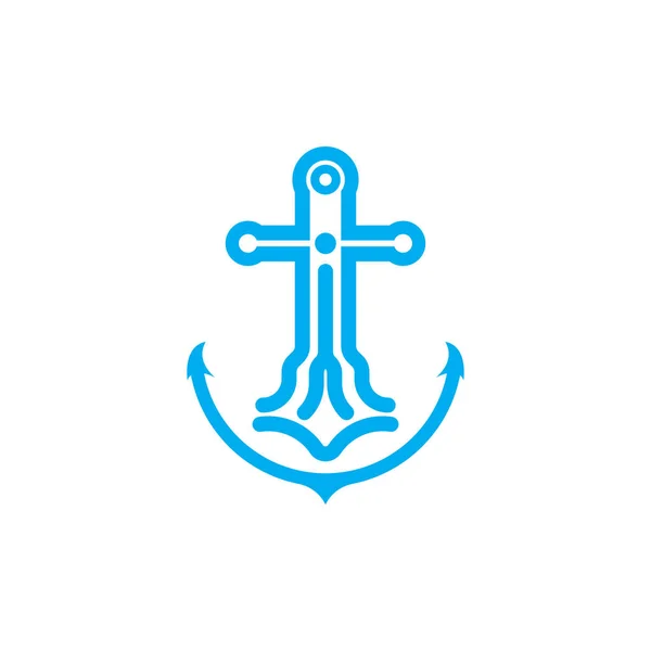 Якорь Логотип Корабля Морской Флот Дизайн Вектор — стоковый вектор