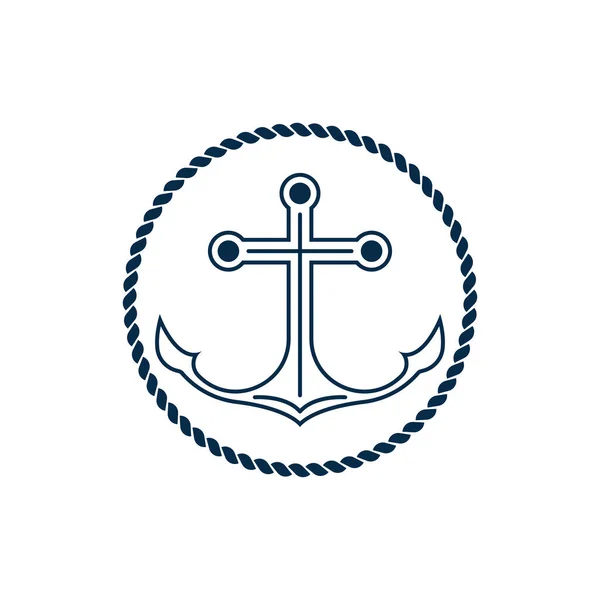 Kotva Logo Ikona Loď Loď Námořní Námořnictvo Design Vektor — Stockový vektor