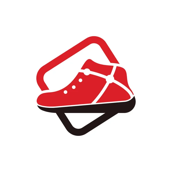 Ikone Schuh Logo Konzept Vektor Sneaker Schablone Schuhe Shop Design — Stockvektor