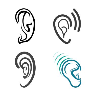 İşitme Logosu Şablon vektör tasarımı
