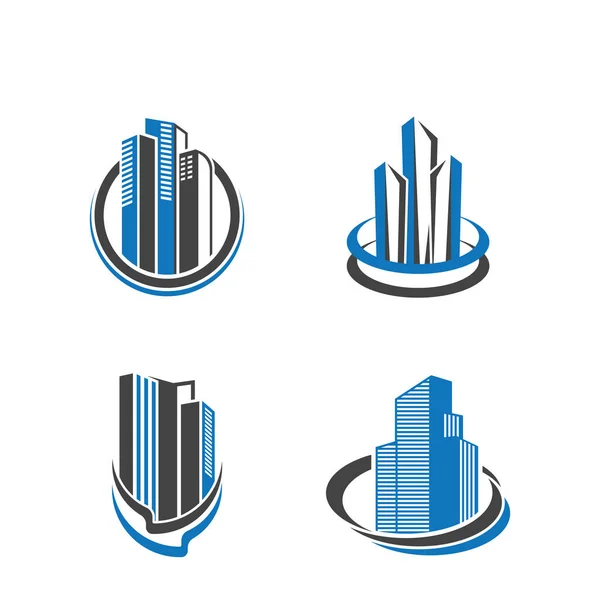 Bâtiment Logo Vecteur Icône Symbole Illustration Design — Image vectorielle