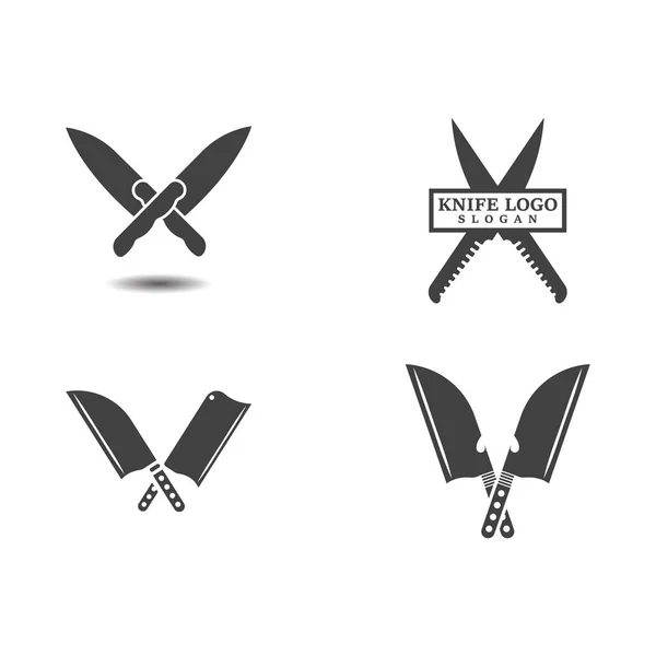 Modelo Ícone Logotipo Faca Ilustração Design Vetor Símbolo —  Vetores de Stock