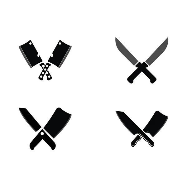 Knife Logo Icon Template Symbol Vector Design Illustration — Stock Vector
