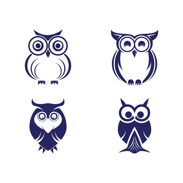 Logo Hibou Icône Design Animal Simple Vecteur Abstrait Affaires — Image vectorielle
