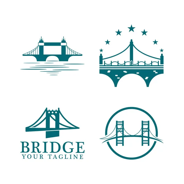 Brücke Logo Vorlage Vektor Symbol Illustration Design — Stockvektor